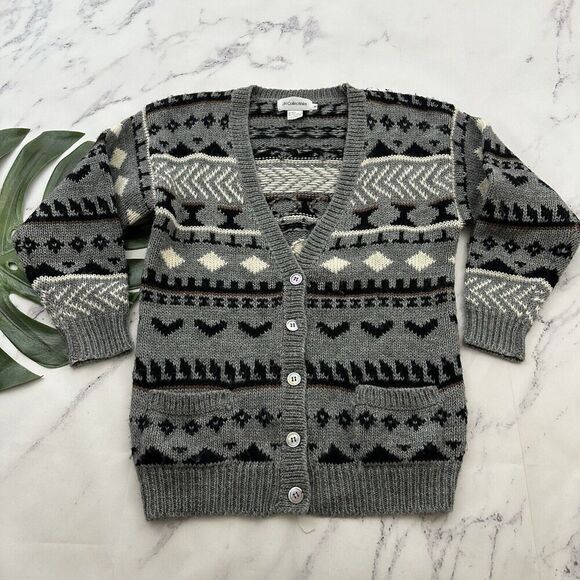 JH Collectibles Womens Vintage Cardigan Sweater Size S Gray Black Wool Aplaca - Picture 1 of 11